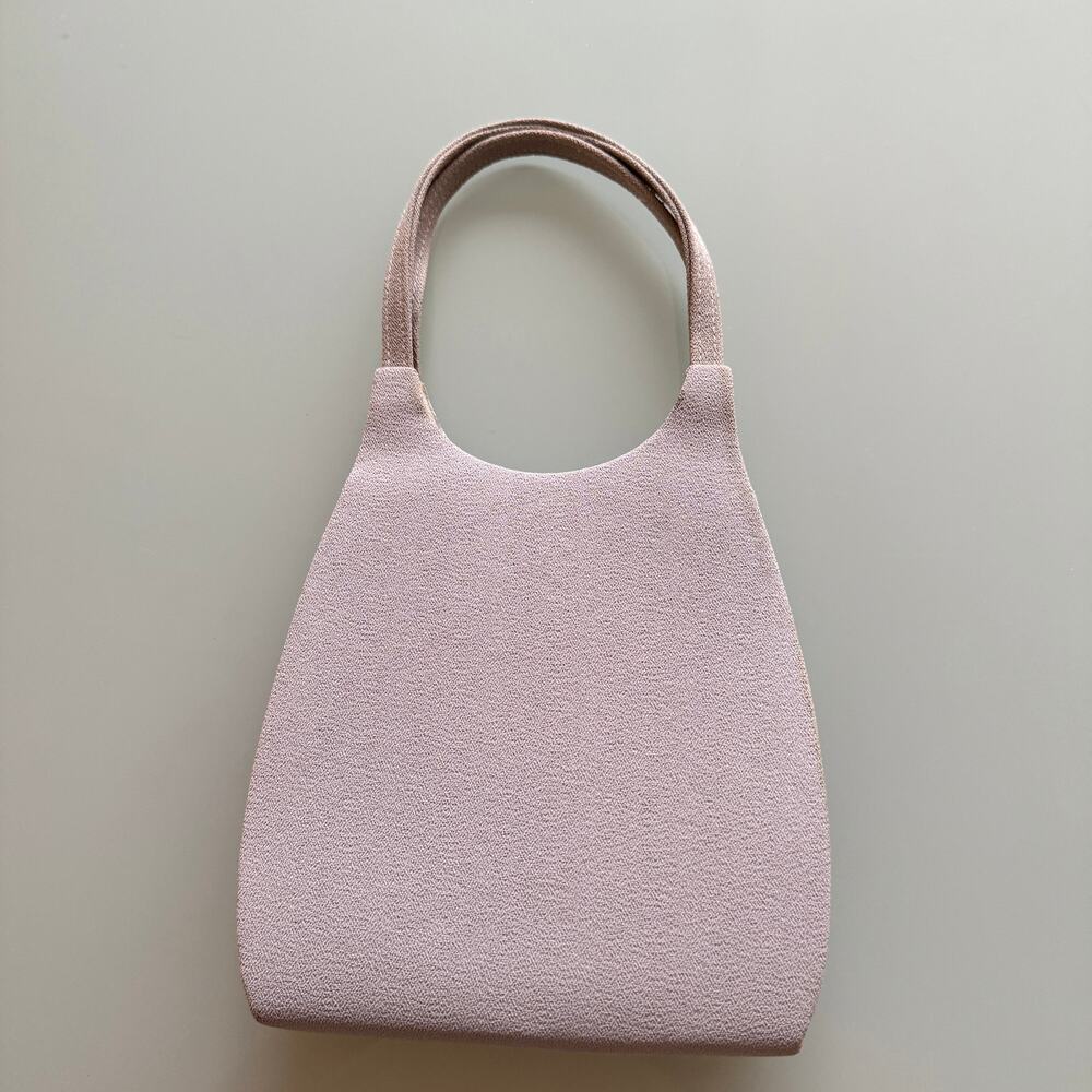 Vintage Gray Cloth Handbag Purse with Shoulder Strap